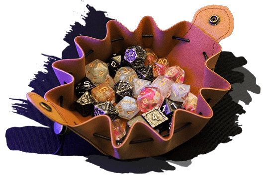 A purse of dice for role-playing